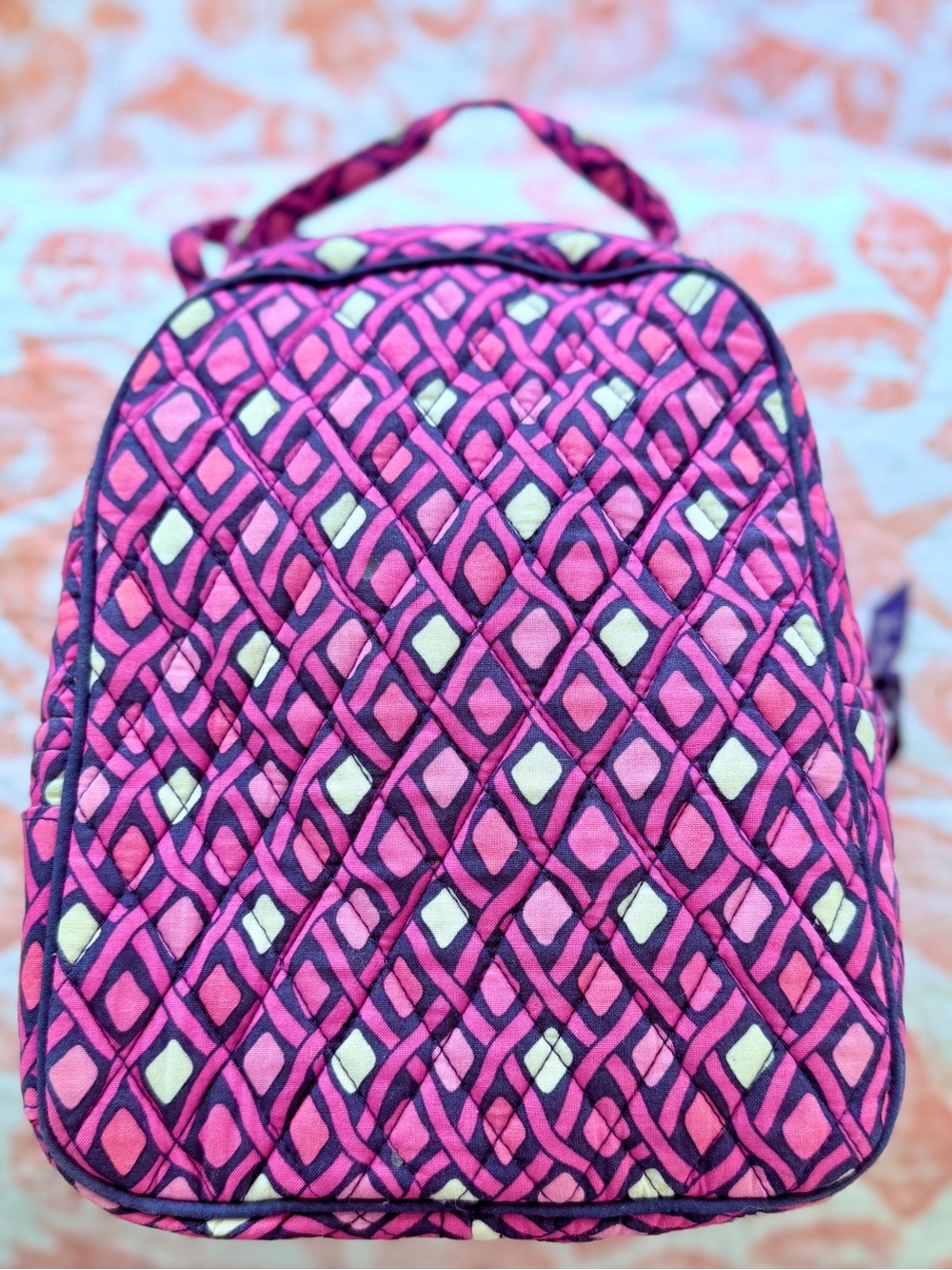 Vera Bradley Quilted Pink Geo Insulated Lunch Bag